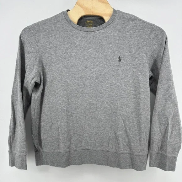 Polo Ralph Lauren Crewneck Sweatshirt Mens Large Heather Grey Cotton Blend Soft - Picture 2 of 7